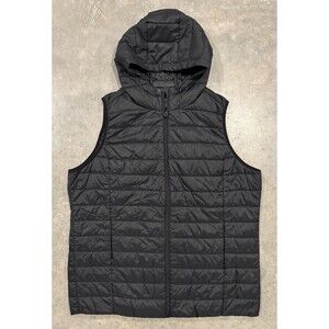 Torrid Hooded Puffer Vest Womens 2X Black Lightweight Packable Pockets Plus Size